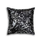 18" x 18" x 5" Black and Silver Torino Kobe Cowhide  Pillow