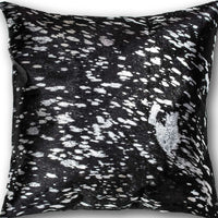 18" x 18" x 5" Black and Silver Torino Kobe Cowhide  Pillow