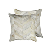 18" x 18" x 5" Natural Cowhide  Pillow 2 Pack