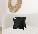 18" x 18" x 5" Black Torino Cowhide  Pillow 2 Pack