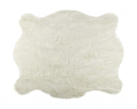 4' x 5' Polar Bear Off White Faux Hide Area Rug