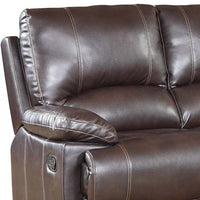 41" Stylish Brown Leather Loveseat