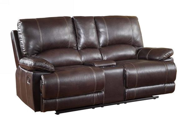 41" Stylish Brown Leather Loveseat