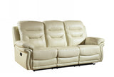 44" Comfortable Beige Leather Sofa