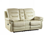 44" Comfortable Beige Leather Sofa