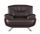 40" Brown Sleek Leather Recliner Chair