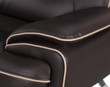 40" Brown Sleek Leather Recliner Chair