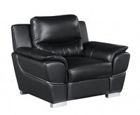 37" Black Chic Leather Recliner Chair