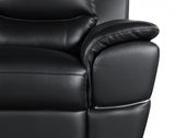 37" Black Chic Leather Recliner Chair