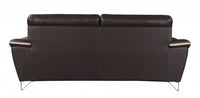 36" Contemporary Brown Leather Loveseat