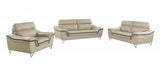 108" Charming Beige Leather Sofa Set
