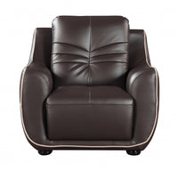 108" Elegant Brown Leather Sofa Set