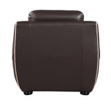 108" Elegant Brown Leather Sofa Set