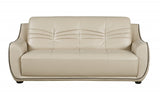36" Elegant Beige Leather Sofa