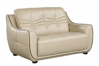 36" Elegant Beige Leather Sofa