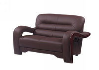 105" Glamorous Brown Leather Sofa Set