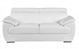 32" to 38" Captivating White Leather Loveseat