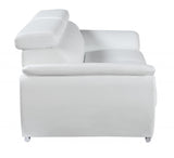 32" to 38" Captivating White Leather Loveseat