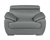 32" to 38" Grey Captivating Leather Chair
