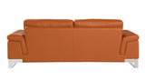 96" Lovely Camel Leather Sofa Set