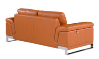 96" Lovely Camel Leather Sofa Set