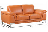 96" Lovely Camel Leather Sofa Set