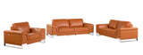 96" Lovely Camel Leather Sofa Set