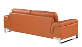96" Lovely Camel Leather Sofa Set