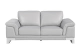 96" Lovely Light Gray Leather Sofa Set