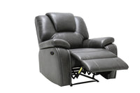 40" Grey Contemporary Leather Power Reclining Chair