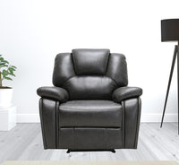 40" Grey Contemporary Leather Power Reclining Chair