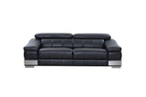 31to 39" Modern Black Leather Sofa