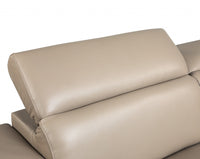 114" Modern Beige Leather Sofa Set