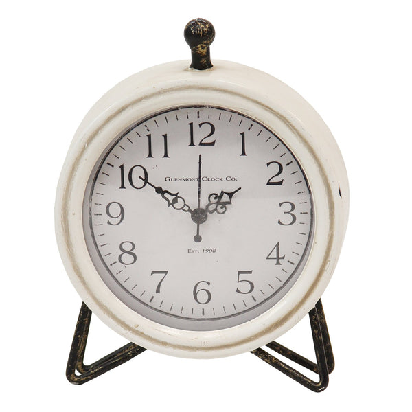 Rustic Black and White Table or Desk Clock