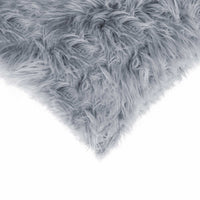 18" x 18" x 5" Grey Faux Fur  Pillow 2 Pack