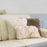 18" x 18" x 5" Off White Faux Fur  Pillow 2 Pack