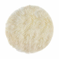 60" x 60" x 2" Off White Ciruclar Sheepskin  Rug