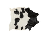 72" x 84" White and Black Cowhide  Rug