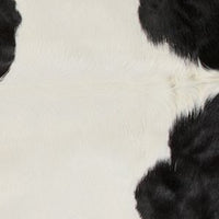 72" x 84" White and Black Cowhide  Rug