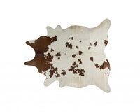 72" x 84" White and Black Cowhide  Rug