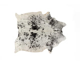 72" x 84" White and Black Cowhide  Rug