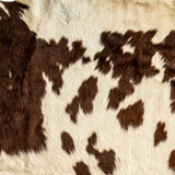 72" x 84" White and Brown Cowhide  Rug