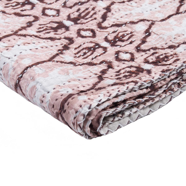 50" x 70" Multicolored Kantha Cotton - Throw