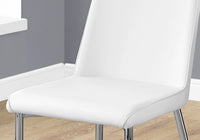 33" x 36" x 74" White Foam Metal Leather Look  Dining Chairs 2pcs
