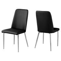33" x 36" x 74" White Foam Metal Leather Look  Dining Chairs 2pcs