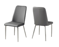 33" x 36" x 74" White Foam Metal Leather Look  Dining Chairs 2pcs