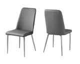 33" x 36" x 74" White Foam Metal Leather Look  Dining Chairs 2pcs
