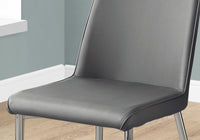 33" x 36" x 74" White Foam Metal Leather Look  Dining Chairs 2pcs