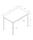 31.5" x 47.5" x 30" White Particle Board Metal  Dining Table