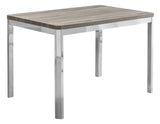 31.5" x 47.5" x 30" Dark Taupe Hollow Core Particle Board Metal  Dining Table